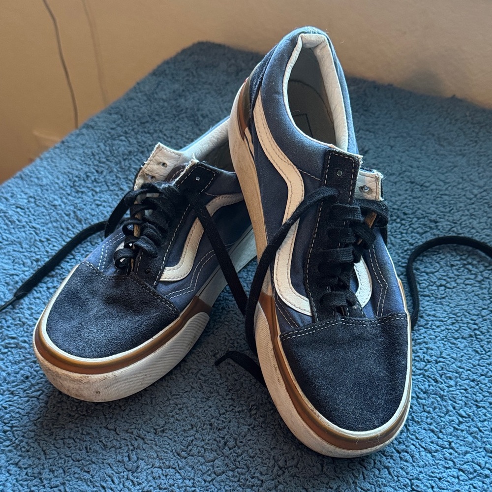 Vans platform Blue and White Sneakers